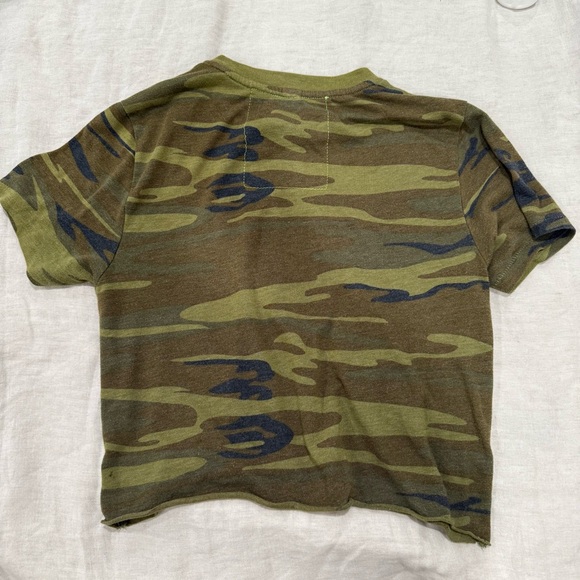 Aviator Nation women Camo Lightning Bolt cropped T-Shirt size XS - Picture 5 of 5